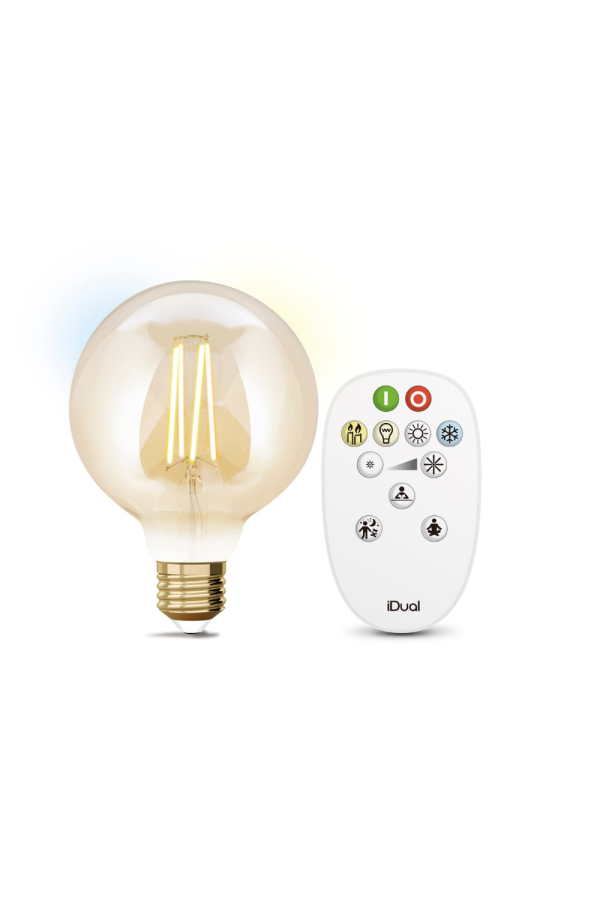 Ampoule LED E27 Globe 95 - 7.2w Ambré - Télécommande – Image 2