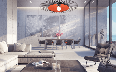 Suspension ERINA – Orange diamètre 70 cm – Modèle d’exposition
