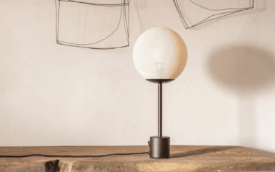 Lampe APAPA – Noir globe écru – Modèle d’exposition