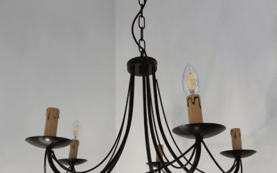Lustre WENGUE – 5 lumières – Modèle d’exposition