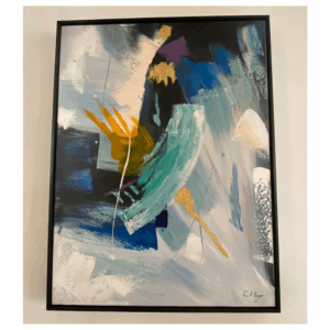 Tableau encadré - Abstrait bleu