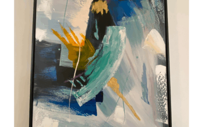 Tableau encadré – Abstrait bleu