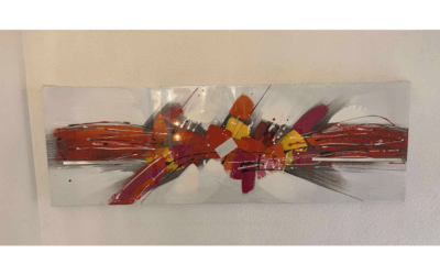 Tableau Abstrait – Rose, jaune, rouge