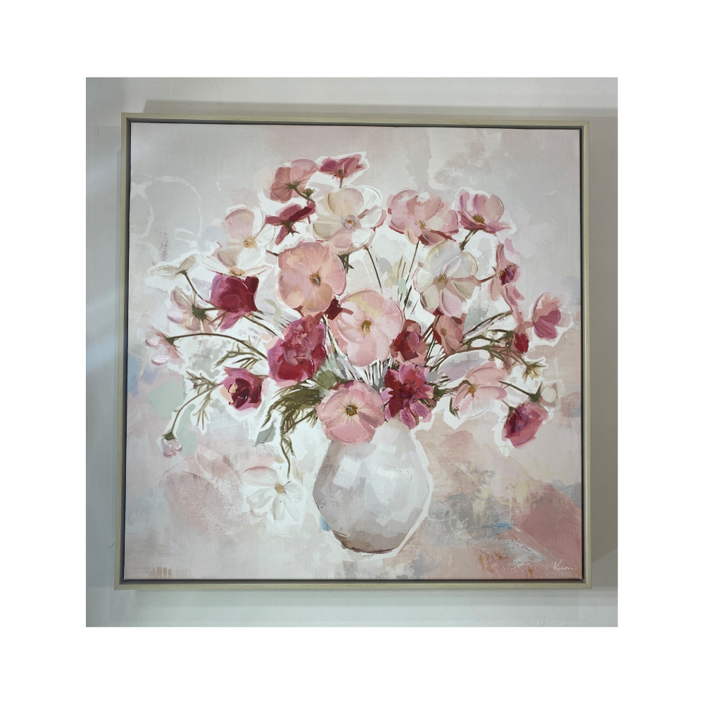 Tableau encadré - Fleurs rose