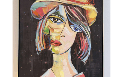 Tableau encadré – Visage coloré